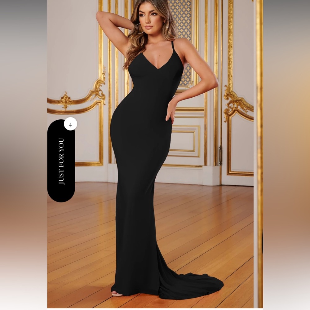 Club L London lucky number black cross back dress